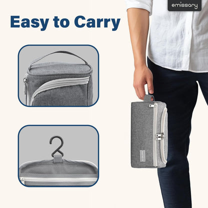 Travel Toiletry Bag for Men and Women, Travel Bag for Toiletries, Dopp Kit for Men, Travel Bathroom Bag, Mens Travel Bag Hanging Toiletry Organizer Toiletry Kit for Traveling (Gray)