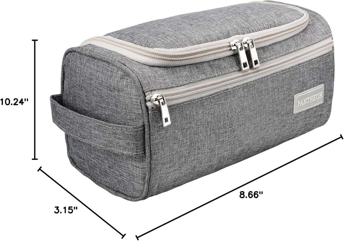 Travel Toiletry Bag for Men and Women, Travel Bag for Toiletries, Dopp Kit for Men, Travel Bathroom Bag, Mens Travel Bag Hanging Toiletry Organizer Toiletry Kit for Traveling (Gray)