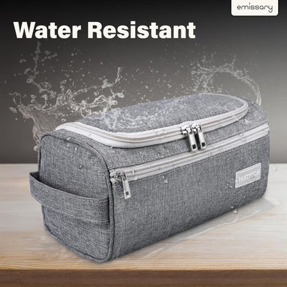 Travel Toiletry Bag for Men and Women, Travel Bag for Toiletries, Dopp Kit for Men, Travel Bathroom Bag, Mens Travel Bag Hanging Toiletry Organizer Toiletry Kit for Traveling (Gray)
